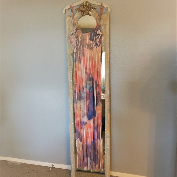 LSTER Multi Colored Spaghetti Strap Maxi Dress - Picture 8 of 8
